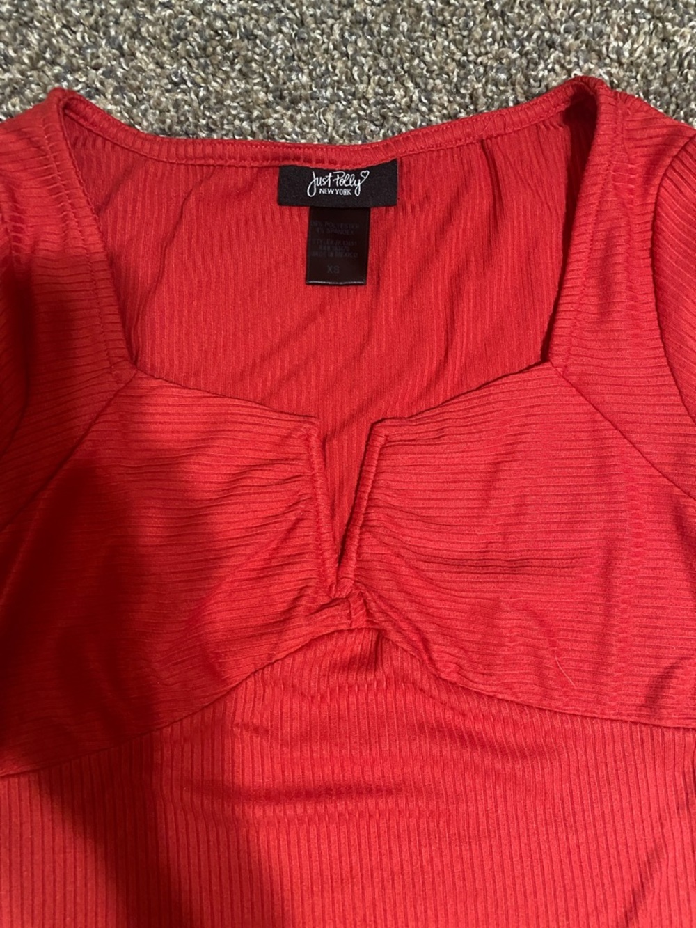 Just Reilly Red Ribbed Square-V Front Tank